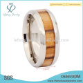 Einzigartiges Silberband Holz und Titan Hochzeit Bands